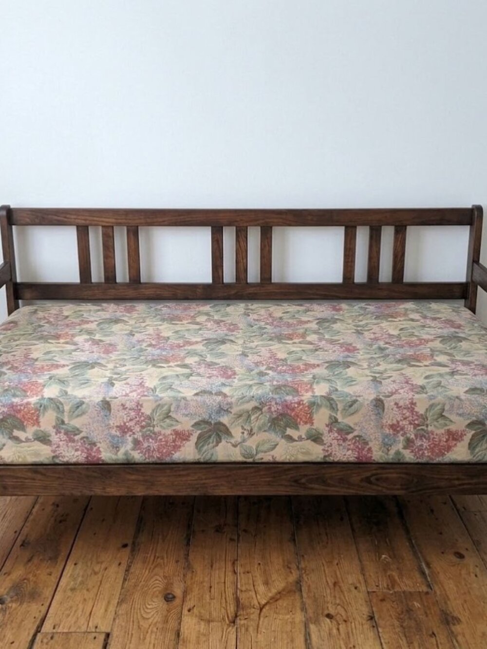 Vtg L.L. Bean Canvas Daybed Cover Floral Swing RV Mattress Futon Slipcover 57x73
